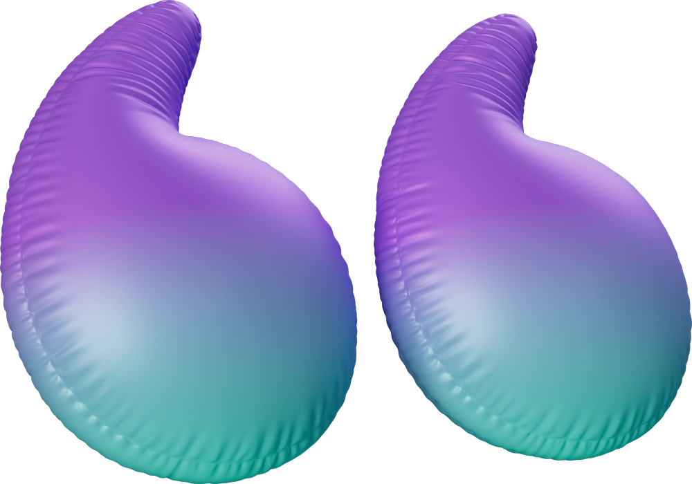 Inflatable, soft, bright and colorful quote marks